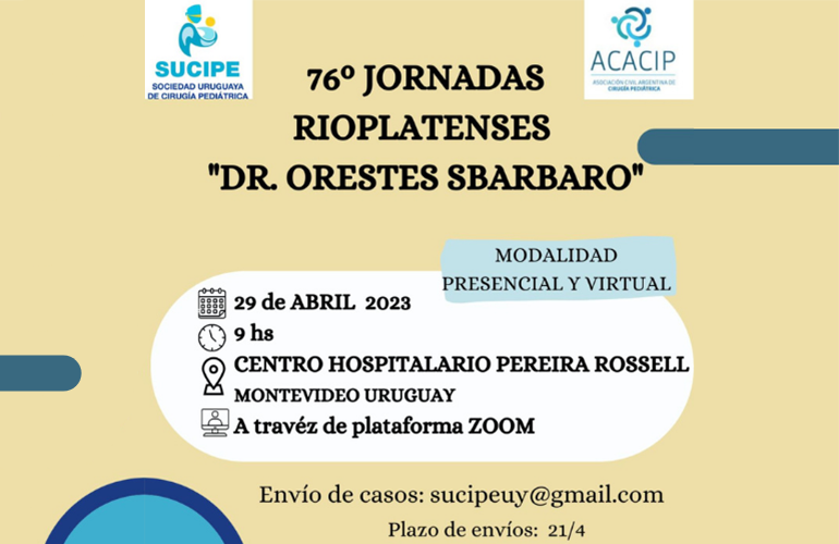 76 ° JORNADAS  RIOPLATENSES “DR. ORESTES SBARBARO” – ABRIL 2023